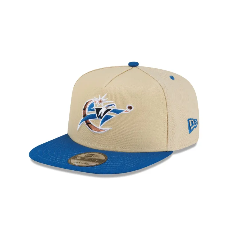 Washington Wizards Hardwood Classics 2000s Gold 9FIFTY A-Frame Snapback Hat made by New Era