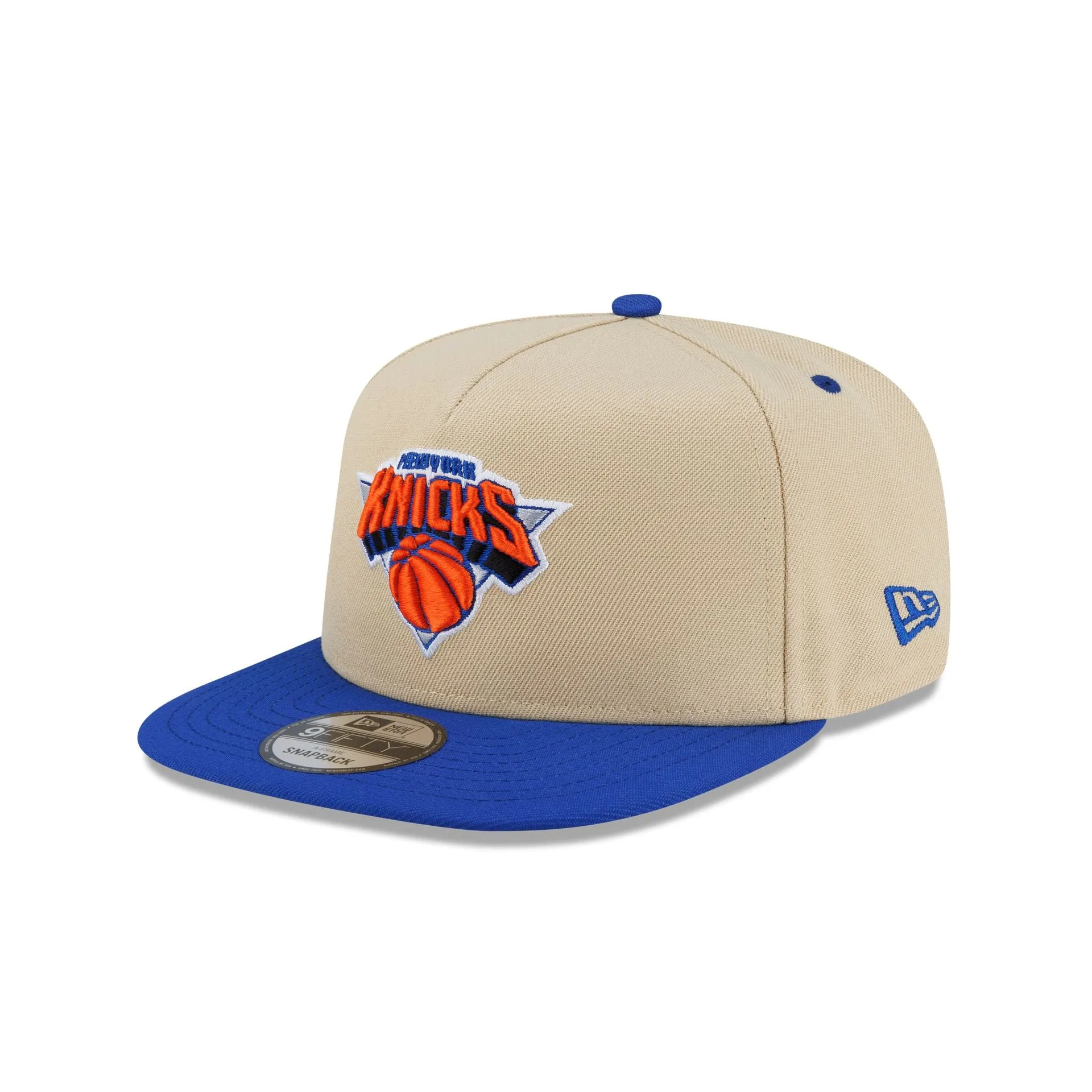 New York Knicks Hardwood Classics 2000s Gold 9FIFTY A-Frame Snapback Hat sold by New Era