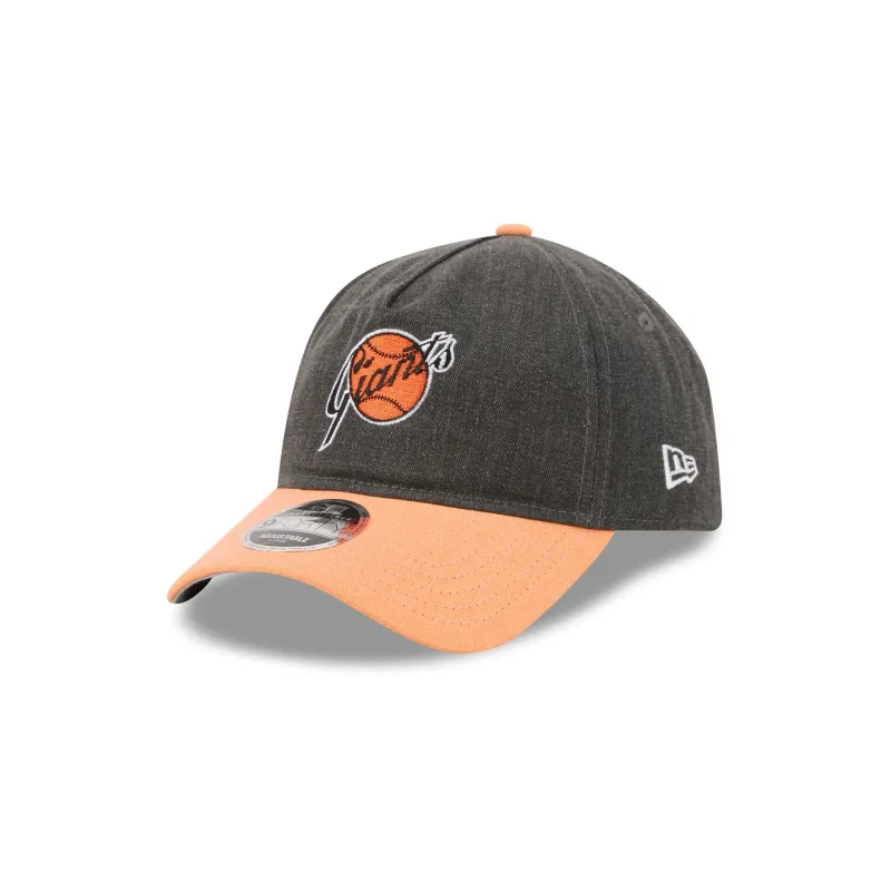 San Francisco Giants Herringbone Team Colors 9FORTY A-Frame Adjustable Hat made by New Era