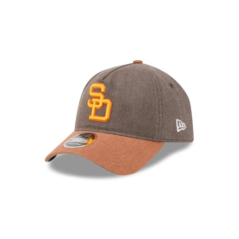 San Diego Padres Herringbone Team Colors 9FORTY A-Frame Adjustable Hat made by New Era