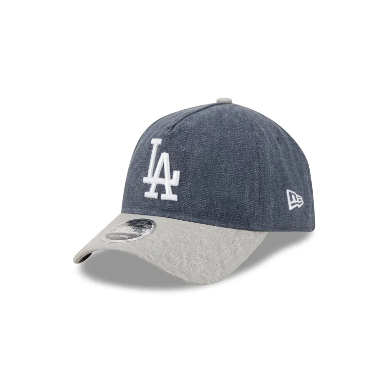 Los Angeles Dodgers Herringbone Team Colors 9FORTY A-Frame Adjustable Hat made by New Era