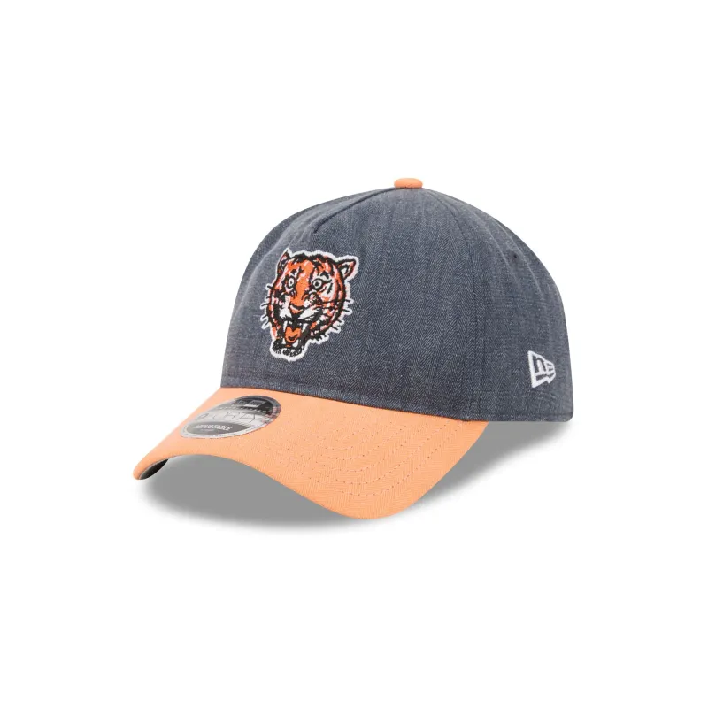 Detroit Tigers Herringbone Team Colors 9FORTY A-Frame Adjustable Hat made by New Era