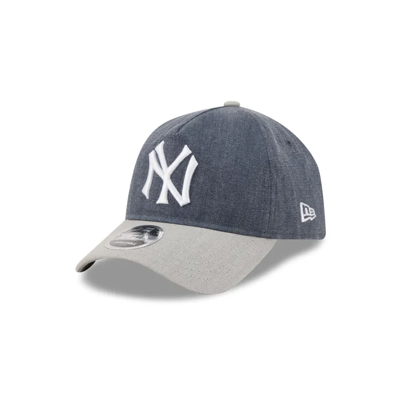 New York Yankees Herringbone Team Colors 9FORTY A-Frame Adjustable Hat made by New Era