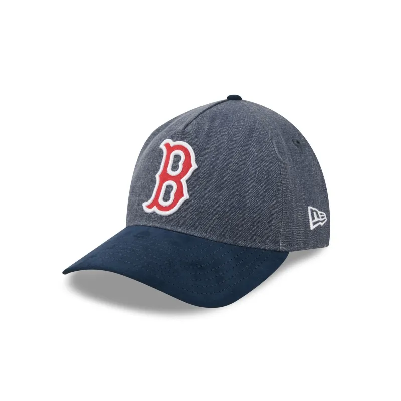 Boston Red Sox Herringbone Team Colors 9TWENTY A-Frame Adjustable Hat made by New Era