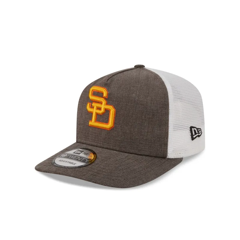 San Diego Padres Herringbone Team Colors 19TWENTY Trucker Hat made by New Era