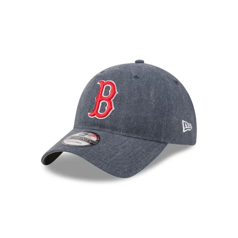 Boston Red Sox Herringbone Team Colors 9TWENTY Adjustable Hat made by New Era