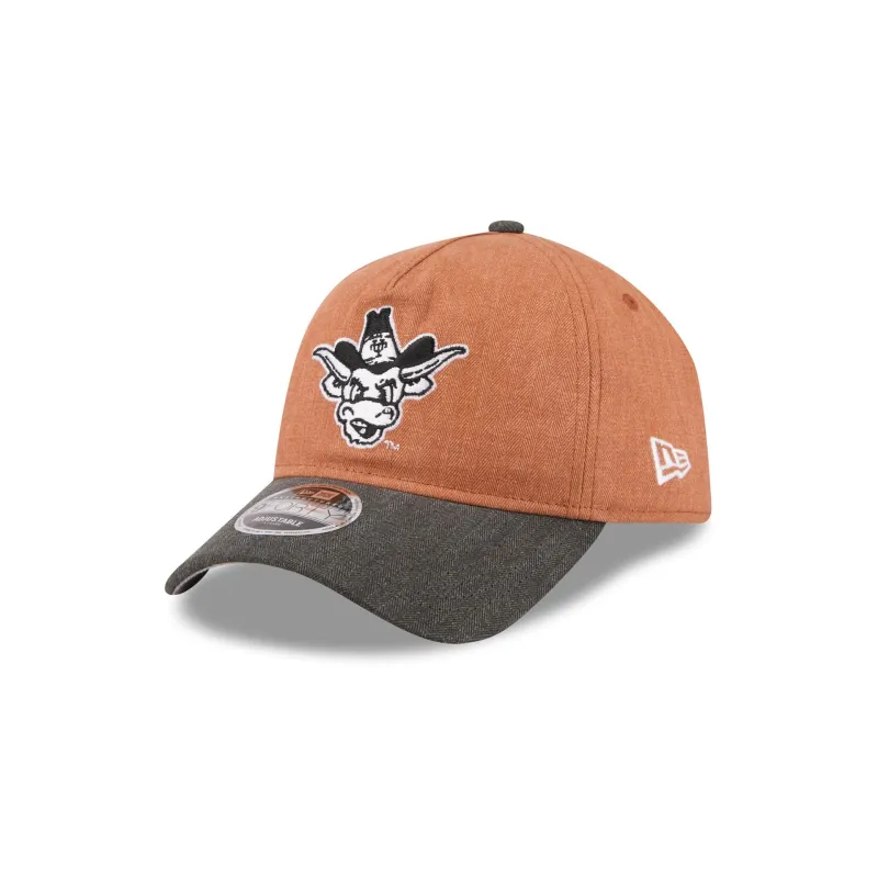 Texas Longhorns Herringbone Team Colors 9FORTY A-Frame Adjustable Hat made by New Era
