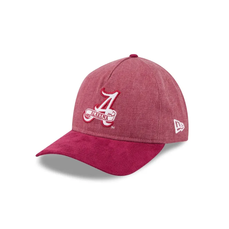 Alabama Crimson Tide Herringbone Team Colors 9TWENTY A-Frame Adjustable Hat made by New Era