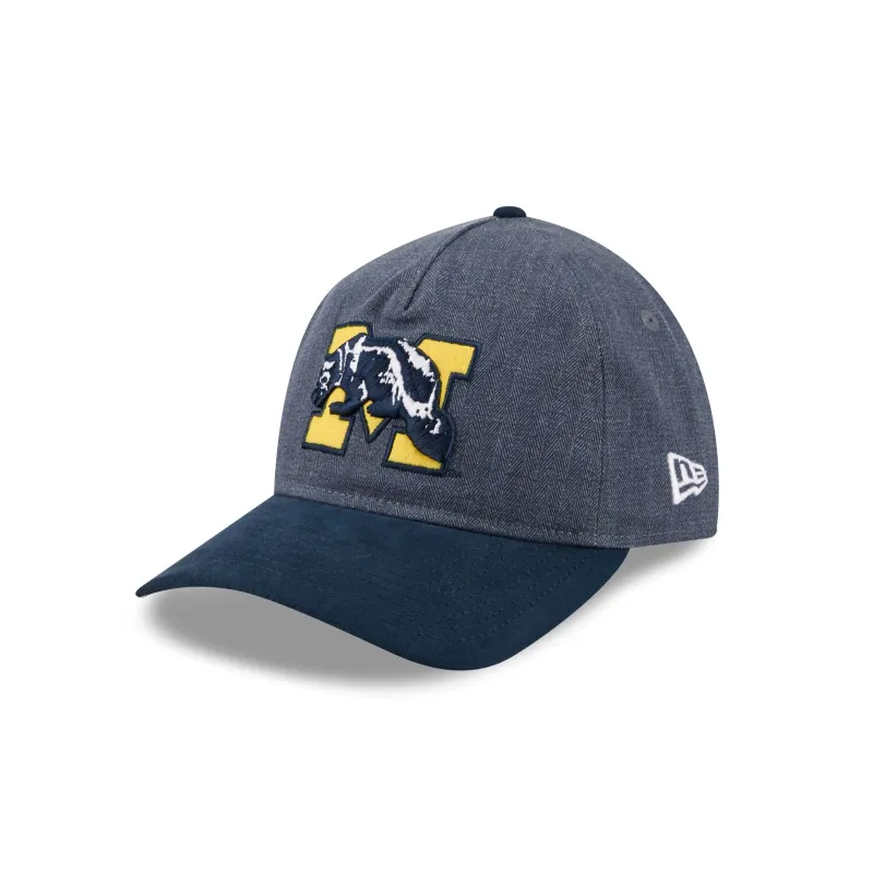 Michigan Wolverines Herringbone Team Colors 9TWENTY A-Frame Adjustable Hat made by New Era