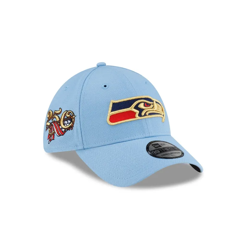 Seattle Seahawks Red, White & Blue 39THIRTY Stretch Fit Hat made by New Era