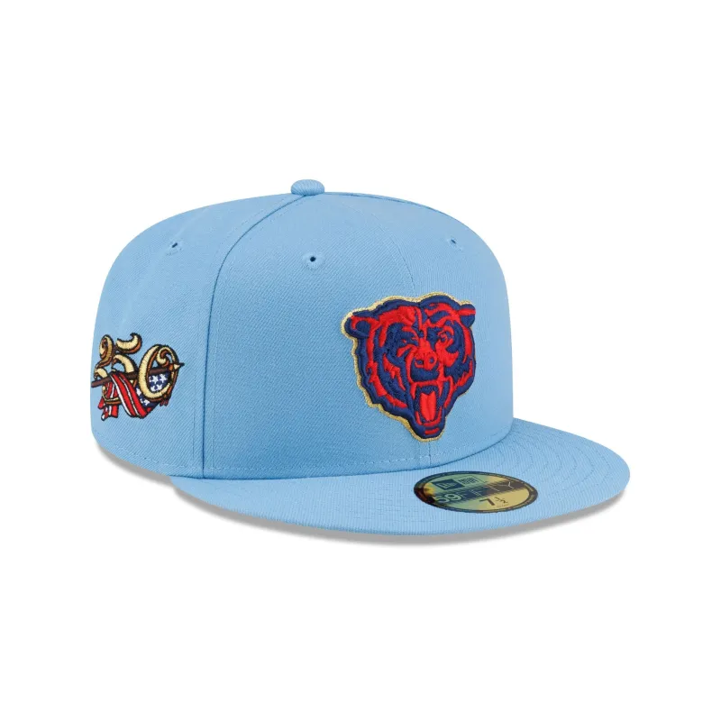 Chicago Bears Red, White & Blue 59FIFTY Fitted Hat made by New Era