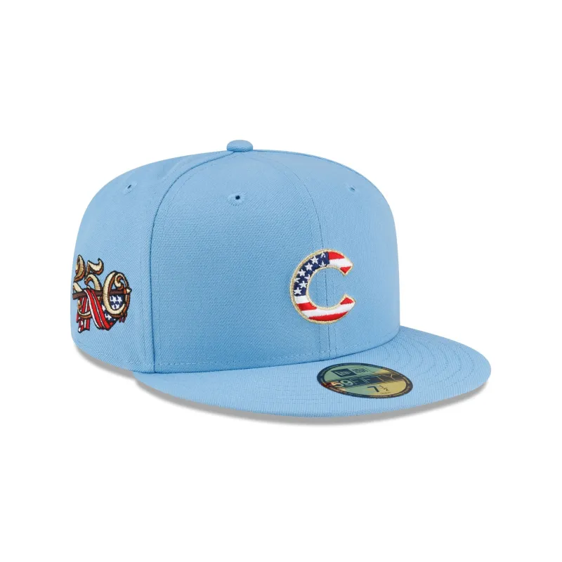 Chicago Cubs Red, White & Blue 59FIFTY Fitted Hat made by New Era