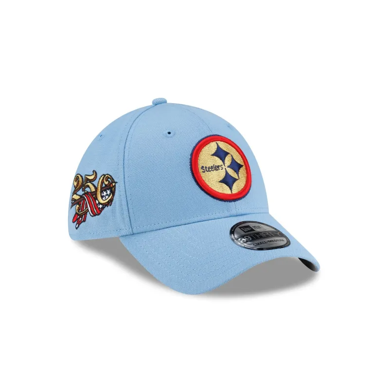 Pittsburgh Steelers Red, White & Blue 39THIRTY Stretch Fit Hat made by New Era