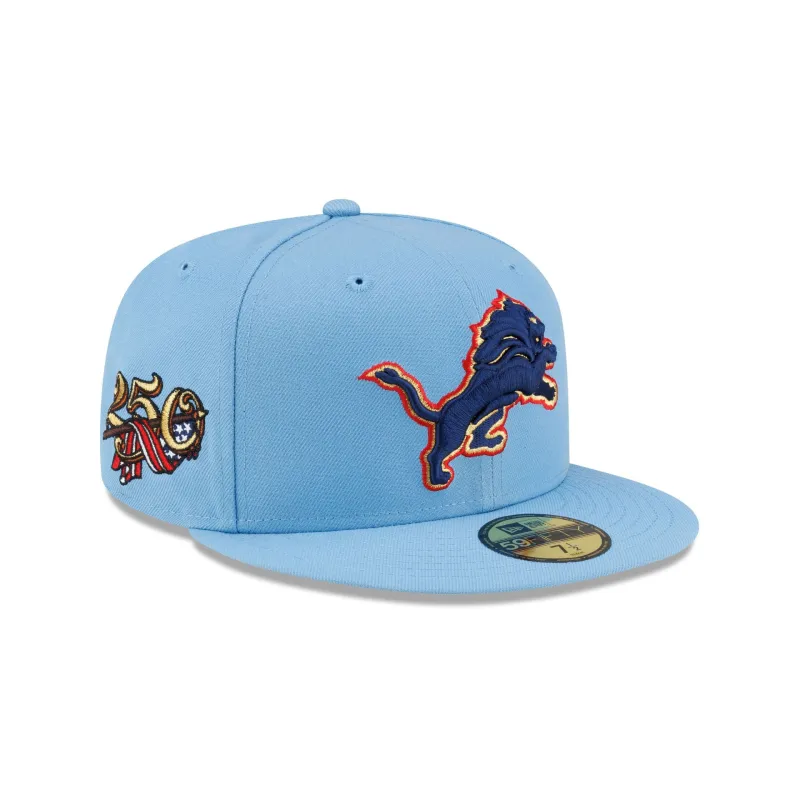 Detroit Lions Red, White & Blue 59FIFTY Fitted Hat made by New Era