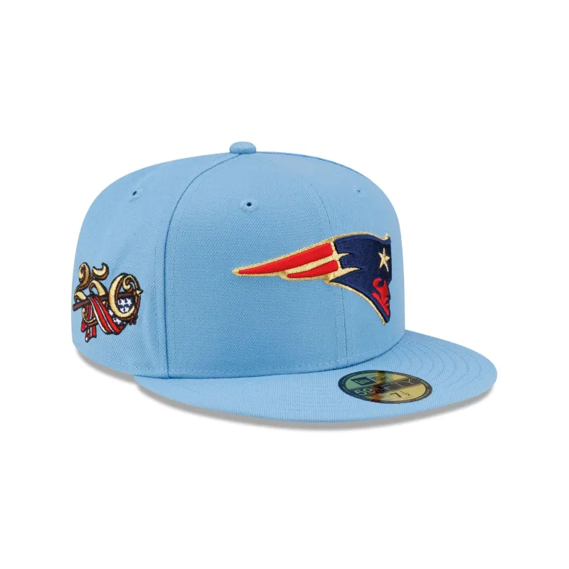 New England Patriots Red, White & Blue 59FIFTY Fitted Hat made by New Era