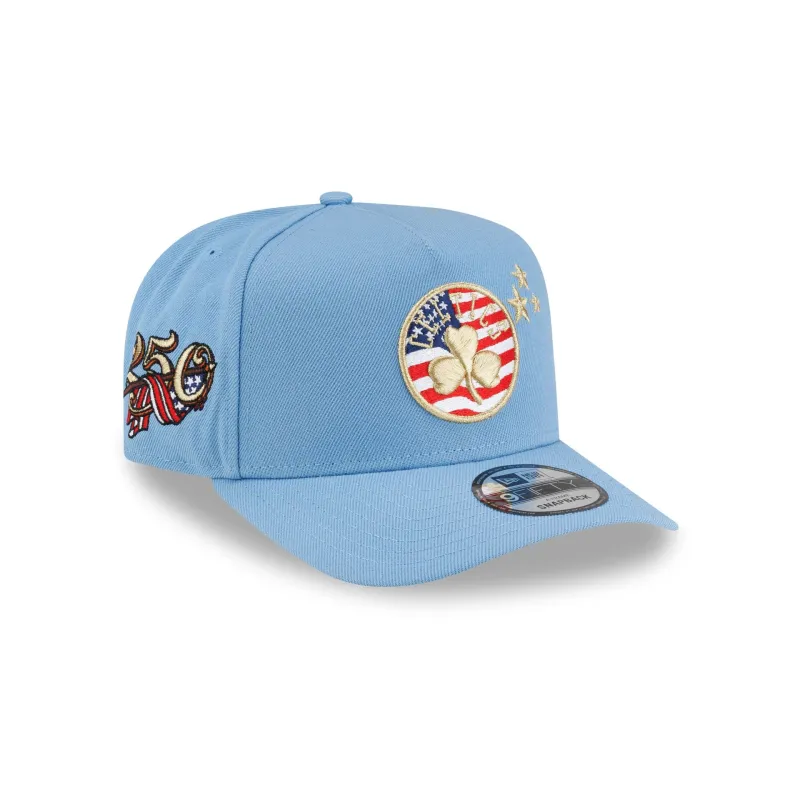 Boston Celtics Red, White & Blue 9FIFTY A-Frame Snapback Hat made by New Era
