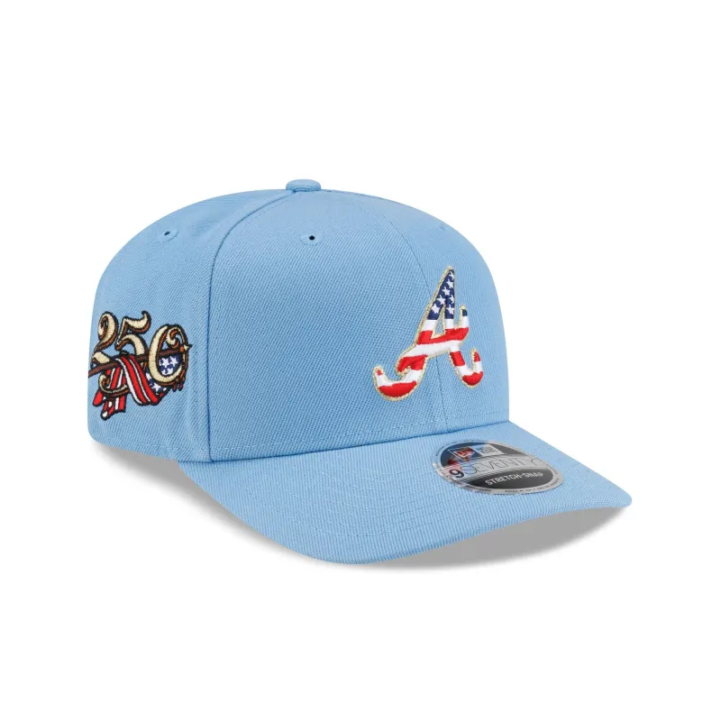 Atlanta Braves Red, White & Blue 9SEVENTY Stretch-Snap Hat made by New Era