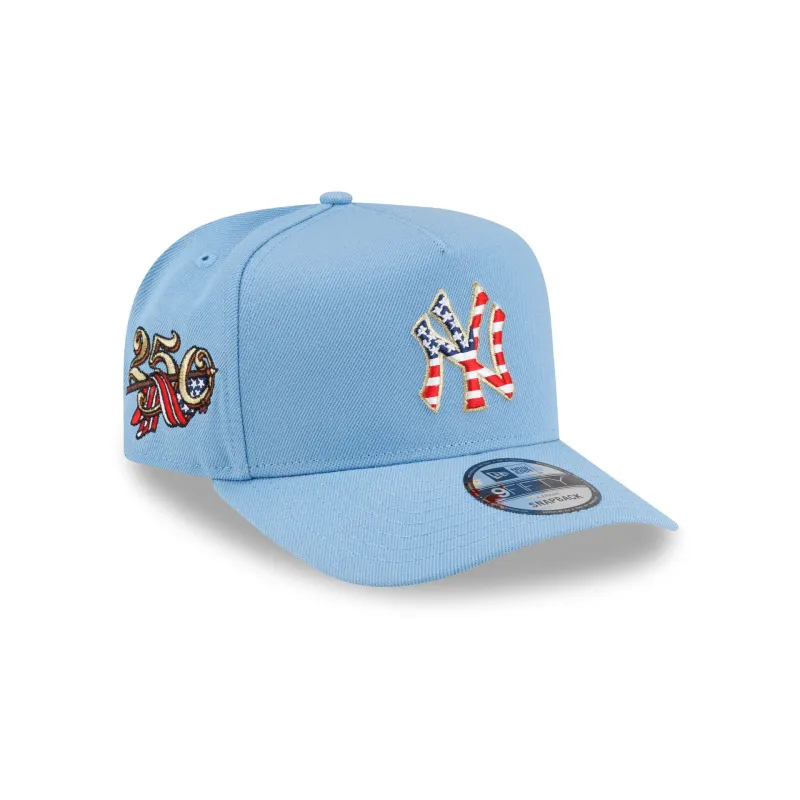 New York Yankees Red, White & Blue 9FIFTY A-Frame Snapback Hat made by New Era