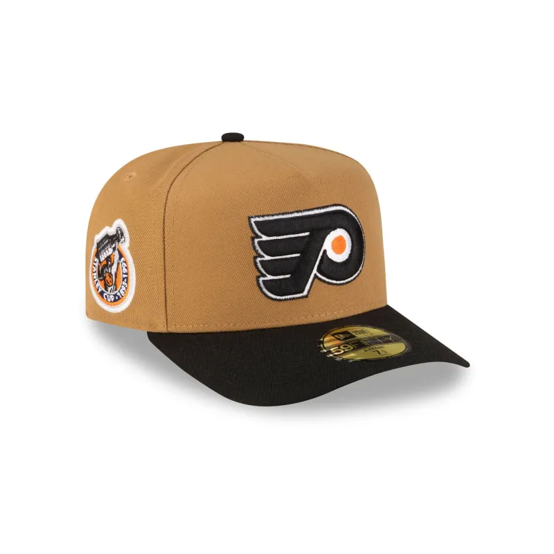 Just Caps Golden Pack Philadelphia Flyers 59FIFTY A-Frame Fitted Hat made by New Era