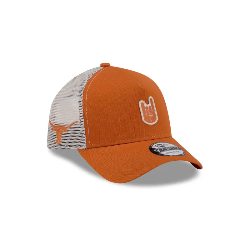 Texas Longhorns Hand Signs 9FORTY A-Frame Trucker Hat made by New Era