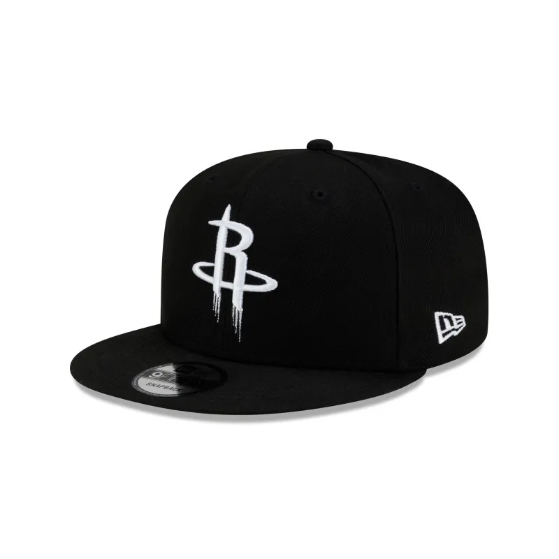 Houston Rockets Black and White 9FIFTY Snapback Hat made by New Era