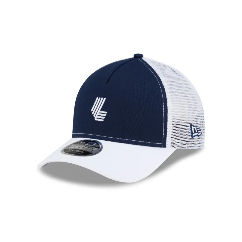 LIV Golf Navy 9FORTY M-Crown Trucker Hat made by New Era