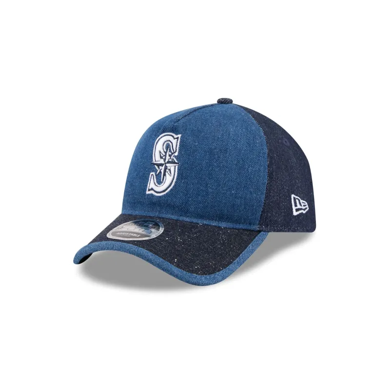 Seattle Mariners Multi-Panel Denim 9FORTY A-Frame Unstructured Adjustable Hat made by New Era
