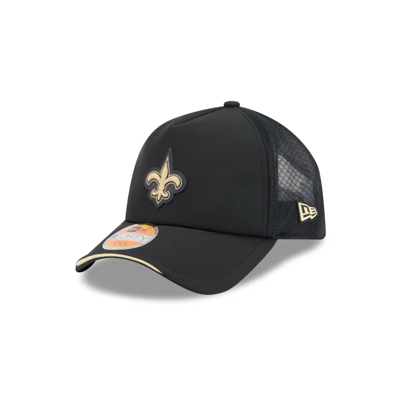 New Orleans Saints 2026 Sideline 9FORTY APEX Trucker Hat made by New Era