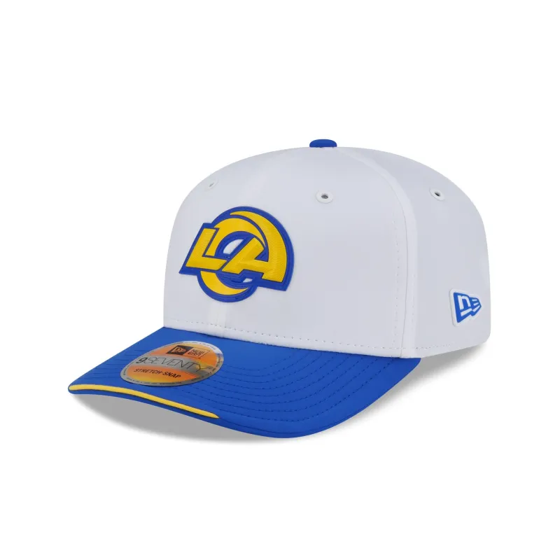 Los Angeles Rams 2026 Sideline White 9SEVENTY Stretch-Snap Hat made by New Era
