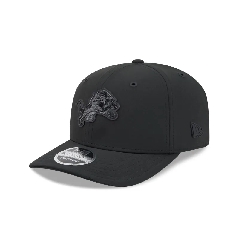 Detroit Lions 2026 Sideline Black 9SEVENTY Stretch-Snap Hat made by New Era