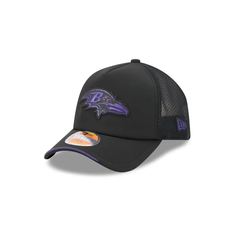 Baltimore Ravens 2026 Sideline 9FORTY APEX Trucker Hat made by New Era