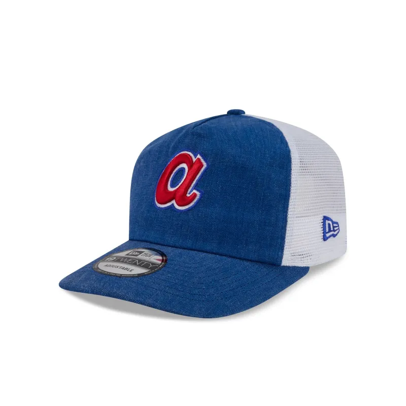 Atlanta Braves Herringbone Team Colors 19TWENTY Trucker Hat made by New Era
