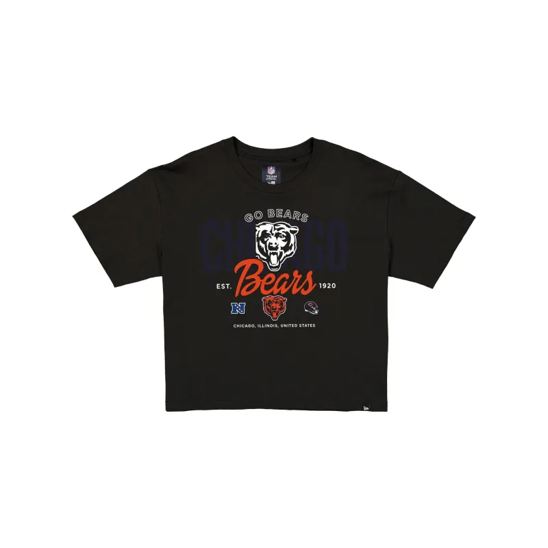 Chicago Bears 2026 Functional Fandom Women's Black Cropped T-Shirt made by New Era