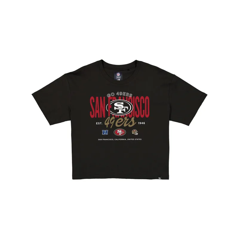 San Francisco 49ers 2026 Functional Fandom Women's Black Cropped T-Shirt made by New Era