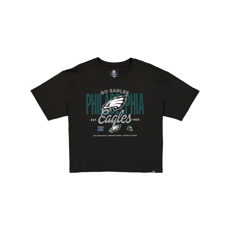 Philadelphia Eagles 2026 Functional Fandom Women's Black Cropped T-Shirt made by New Era