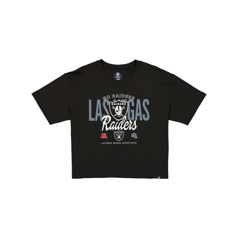 Las Vegas Raiders 2026 Functional Fandom Women's Black Cropped T-Shirt made by New Era