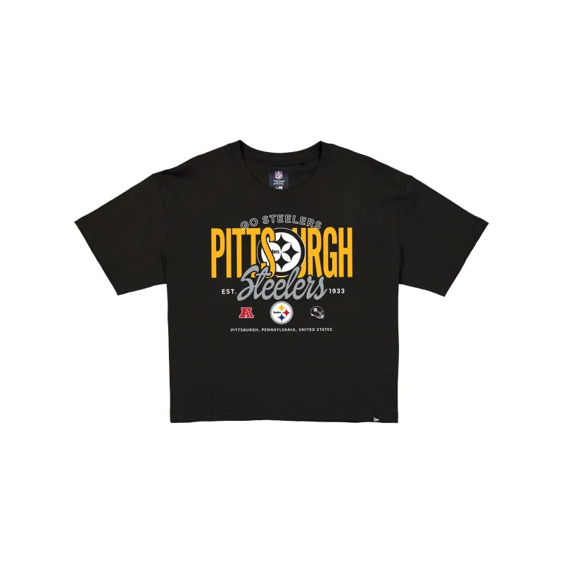 Pittsburgh Steelers 2026 Functional Fandom Women's Black Cropped T-Shirt made by New Era