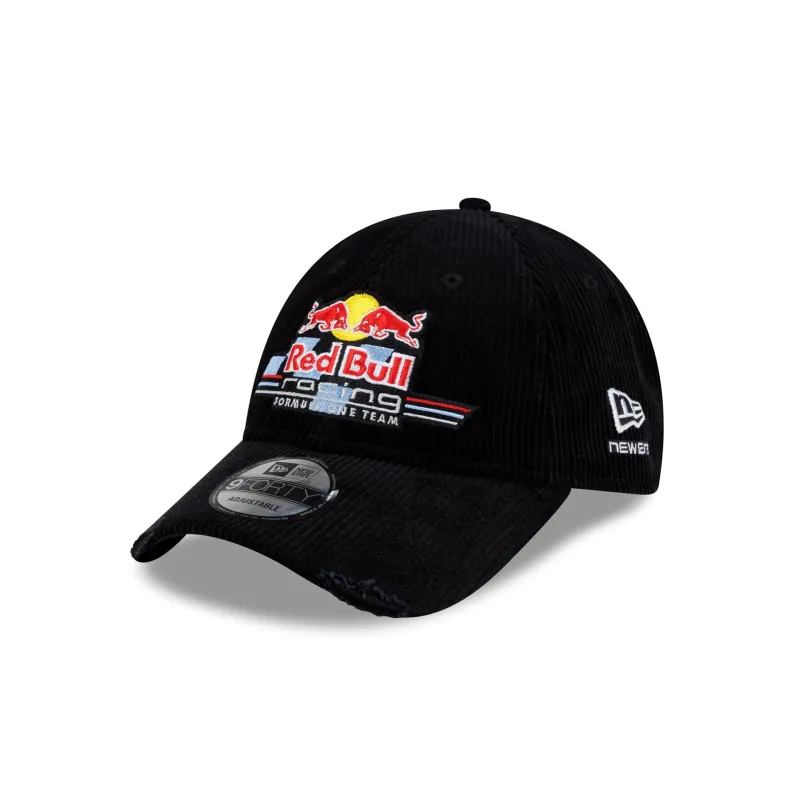 Oracle Red Bull Racing Distressed Black Corduroy 9FORTY Adjustable Hat made by New Era