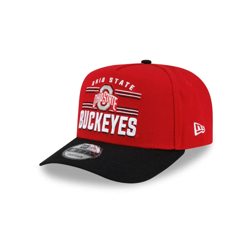 Ohio State Buckeyes College Stripe 9FIFTY A-Frame Snapback Hat made by New Era