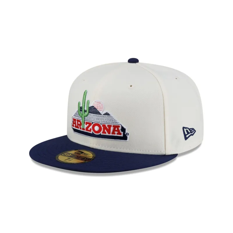 Arizona Wildcats Vault Chrome 59FIFTY Fitted Hat made by New Era