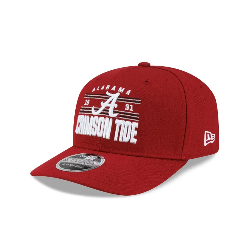Alabama Crimson Tide College Stripe 9SEVENTY Stretch-Snap Hat made by New Era