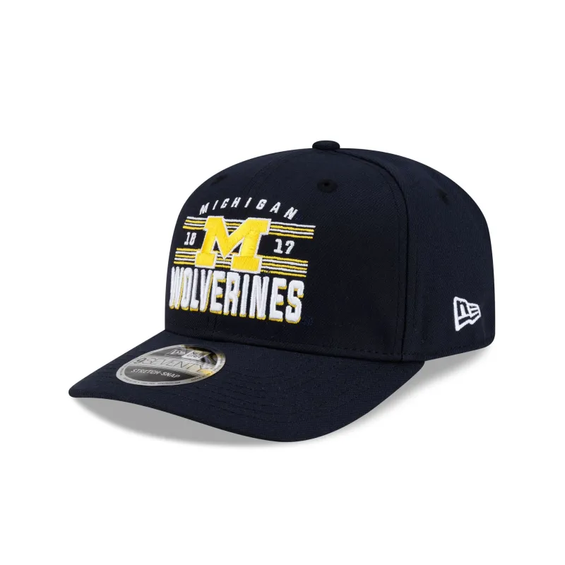 Michigan Wolverines College Stripe 9SEVENTY Stretch-Snap Hat made by New Era