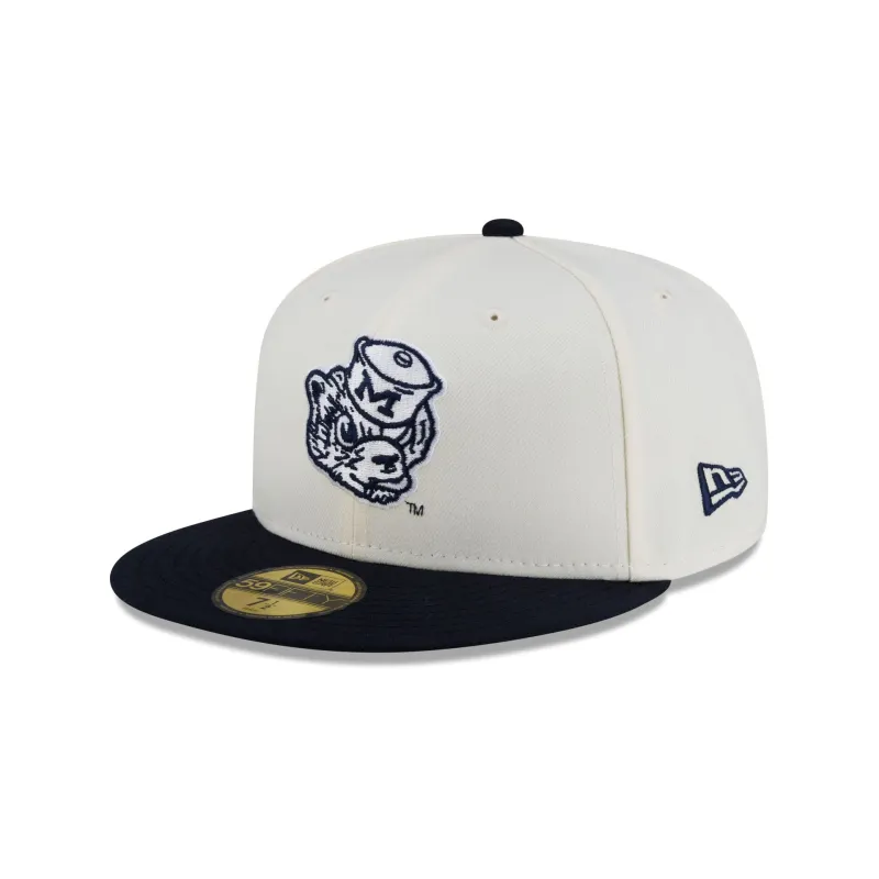 Michigan Wolverines Vault Chrome 59FIFTY Fitted Hat made by New Era