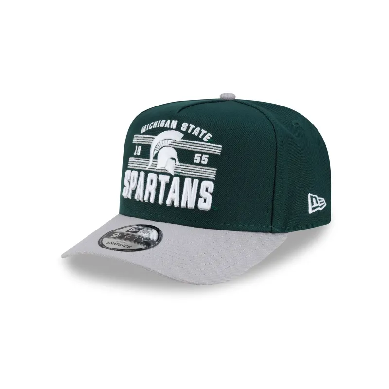 Michigan State Spartans College Stripe 9FIFTY A-Frame Snapback Hat made by New Era