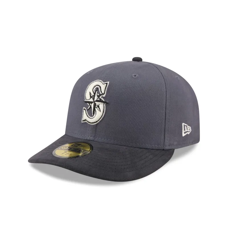 Seattle Mariners Graphite Twill 59FIFTY Fitted Hat made by New Era