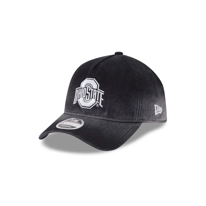 Ohio State Buckeyes Washed Black Denim 9FORTY A-Frame Unstructured Snapback Hat made by New Era