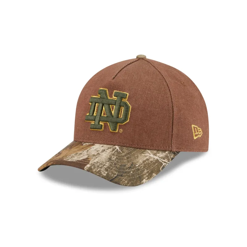 Notre Dame Fighting Irish Camo Twill 9FORTY M-Crown A-Frame Snapback Hat made by New Era