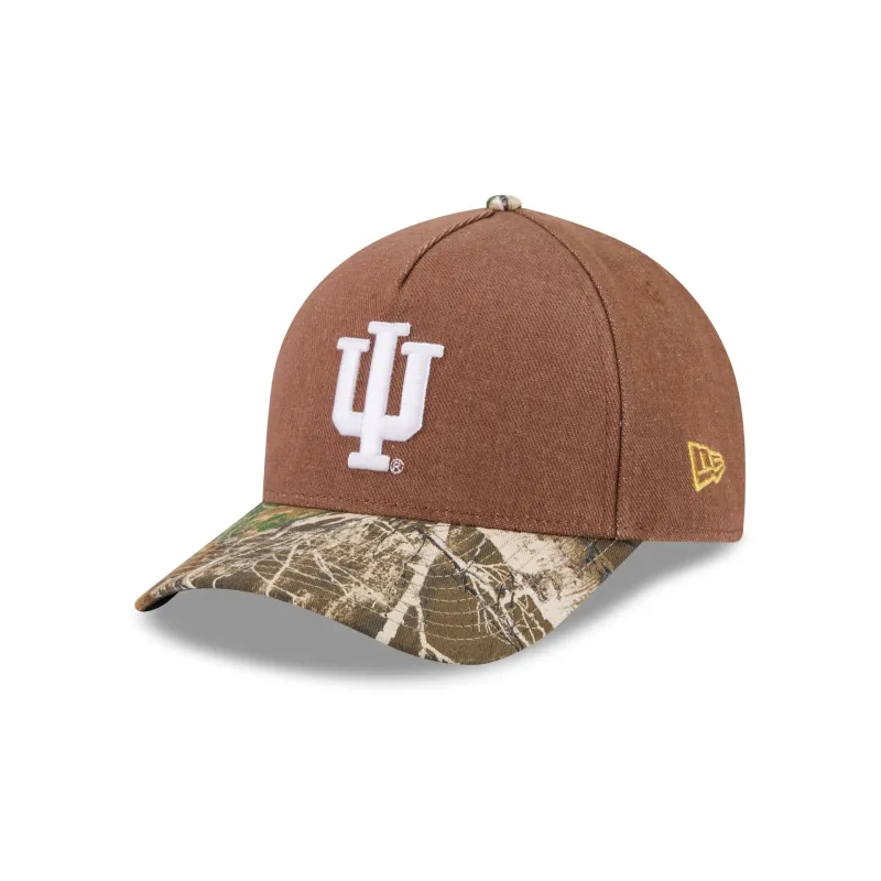 Indiana Hoosiers Camo Twill 9FORTY M-Crown A-Frame Snapback Hat made by New Era