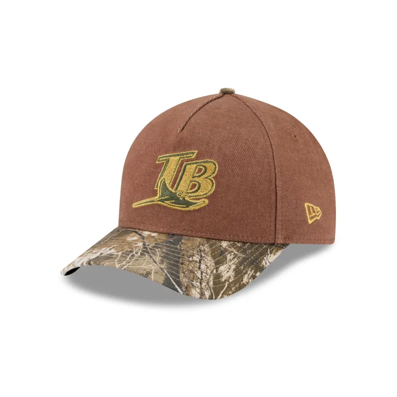 Tampa Bay Rays Camo Twill 9FORTY M-Crown A-Frame Snapback Hat made by New Era