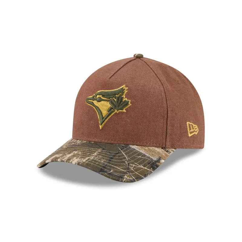 Toronto Blue Jays Camo Twill 9FORTY M-Crown A-Frame Snapback Hat made by New Era